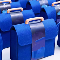 Sac fourre-tout en feutre personnalisé avec logo imprimé et poignée en bois recyclé, idéal pour le shopping et le rangement – Offre spéciale