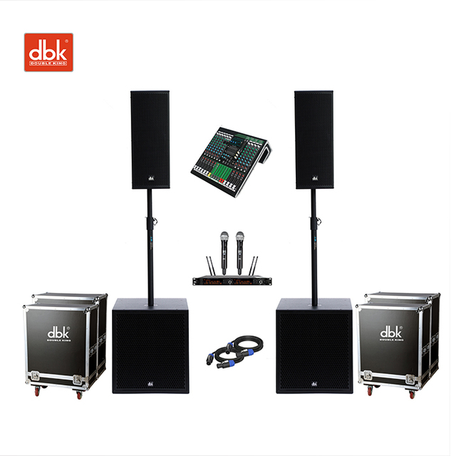 Professional 600W Powered Subwoofer PA System Line Array Column Speaker 18 Inch Active Subwoofer Box Portable Audio System