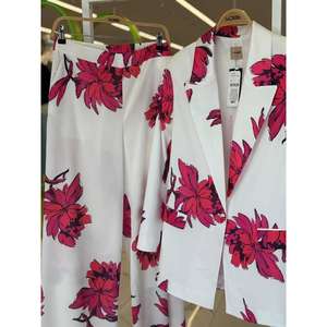 ชุดสูทผ้าซาตินลายดอกไม้สีเขียวอมเทา แขนยาว สำหรับผู้หญิง ฤดูร้อน สวยสง่า ผ้าไม่ยับ หลายสี - Product Image 2