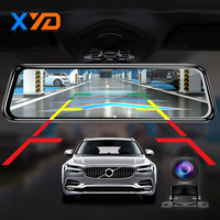 Cámara de Reversa XYD de 9.66 Pulgadas con Cámaras Delanteras/Traseras Dobles, Monitor de Espejo Retrovisor, WiFi, Estacionamiento Seguro para Camión/Auto/Autobús