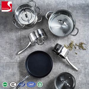 Per la casa <span class=keywords><strong>6</strong></span> <span class=keywords><strong>pcs</strong></span> in acciaio inox manico in bachelite pentola di cottura/padella/padella/<span class=keywords><strong>set</strong></span> di pentole con coperchio in vetro - Product Image 4
