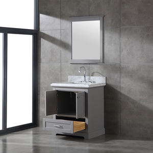 Mueble de Baño Individual Transicional de 30 Pulgadas Hecho en Vietnam, Gabinete Blanco con Encimera de Mármol Carrara y Espejo - Product Image 4