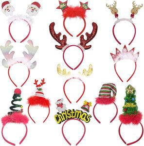 Fasce natalizie, elfo fantasia corna di renna campane di albero di natale fasce per cappelli di babbo natale per bambini adulti bomboniere - Product Image 1