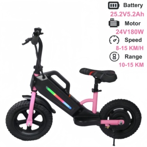 <span class=keywords><strong>Trottinette</strong></span> électrique rose pour filles, pneus antidérapants de 12 pouces, <span class=keywords><strong>trottinette</strong></span> électrique d'équilibre pour enfants avec lumière RGB, siège réglable - Product Image 4