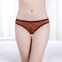 Culottes en dentelle florale sexy pour femmes, lingerie à bordure contrastée, slips en maille respirante, sous-vêtements séduisants à nœud papillon, vêtements de nuit exotiques, cadeau