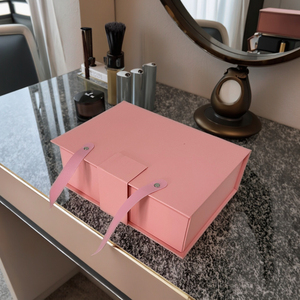 Caja de embalaje magnética plegable de lujo al por mayor caja de <span class=keywords><strong>regalo</strong></span> de cartón con logotipo personalizado rosa y negro caja de correo especial con asa - Product Image 4