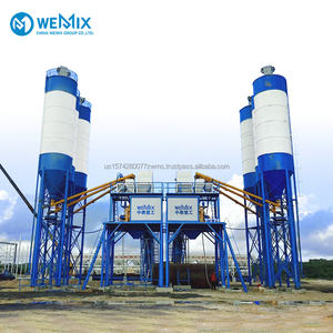 HZS90 Concrete Batching <b>Plant</b> Stationary concrete batching <b>plant</b> Belt conveyor <b>feeding</b> Belt-fed concrete mixer - Product Image 1