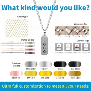 Colliers de mode en gros, pendentif <span class=keywords><strong>totem</strong></span> personnalisé en acier inoxydable avec chaîne cubaine, plaqué or, cadeaux de mariage pour hommes - Product Image 3
