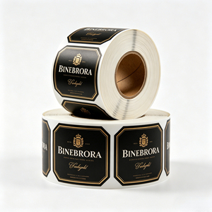 Etiquetas Personalizadas para Licores en Rollo con Lámina Negra y Dorada, Etiquetas Autoadhesivas de Lujo con Relieve para Botellas de Licores y <span class=keywords><strong>Whisky</strong></span> - Product Image 3