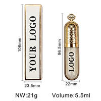 Brillant à lèvres doré Marque privée Brillant à lèvres étanche Tubes vides Vegan Pretty Lipgloss Containers Lipstick