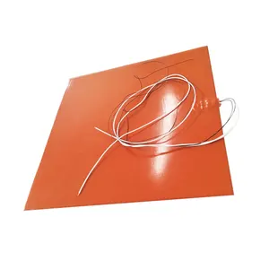 custom flexible silicone heater pad 300x300x1.5mm 240v AC 360w back adhesive and 100k thermistor