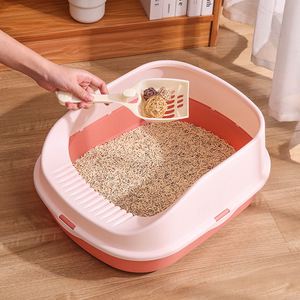 Bac à litière pour chat rectangulaire en PP, 47,7x38,7x20cm, type ouvert, toilette pour animaux de compagnie - Product Image 4