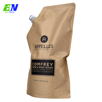Sacs en papier kraft liquide biodégradable écologique imprimés personnalisés pochette à bec compostable compostable