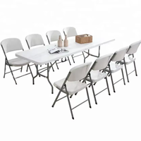 Table de pique-nique pliante rectangulaire blanche en vente chaude, intérieure et extérieure, moderne, populaire pour les mariages, les gymnases, l'extérieur, la salle de bain, l'école