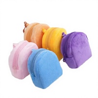 Porte-monnaie en peluche douce couleur bonbon, forme 3D, porte-clés, petits sacs tendance, sac à dos pour monnaie, portefeuille anti-perte, pendentif, portefeuille en peluche