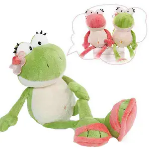 ZD247 귀여운 슬리퍼 긴 다리 개구리 인형 부드러운 어린이 생일 선물 봉제 인형 꽃 커플 개구리 플러시 장난감