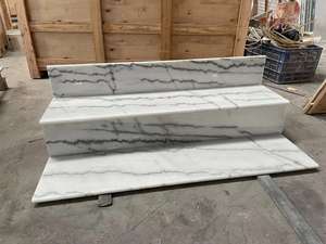 천연 백색 대리석 빌라 내부 장식 광택 미끄럼 방지 계단 디딤판 가격 - Product Image 2