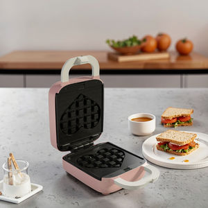Machine à sandwich 5 en 1 avec 3 couleurs au choix, pour le petit-déjeuner, gaufrier amovible, gaufrier en forme de cœur, beignets, plaques de cuisson pour cake pops - Product Image 1