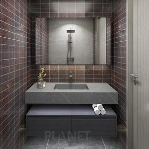 <span class=keywords><strong>Mobile</strong></span> <span class=keywords><strong>Bagno</strong></span> Moderno Doppio di Lusso 72 Pollici in Legno Nero Effetto Invecchiato per <span class=keywords><strong>Bagno</strong></span> - Product Image 6