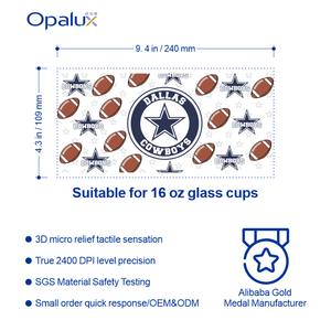 ملصق نقل حراري بتقنية UV DTF PET بنمط نجوم كرة القدم الأمريكية على طراز NFL، قابل للإزالة بالبرودة، للبيع بالجملة من المصنع لأكواب 16 أونصة - Product Image 2