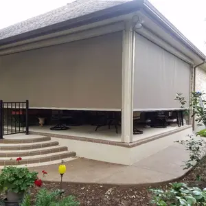 Özel boyut garaj açık cafe motorlu çift karartma Zip ekran panjur