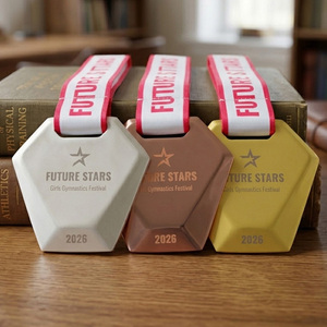Medallas de Gimnasia para Niñas <span class=keywords><strong>Future</strong></span> Stars, Medalla de Aleación de Zinc Fundido a Presión de Primera Calidad, Forma Hexagonal, Medallas Personalizadas, Premios de Gimnasia - Product Image 4