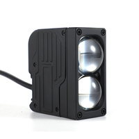 Feux auxiliaires double lentille 6000K 3000K à effet laser, faisceau haut et bas 65W, lentille auxiliaire Biled pour grille de voiture