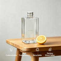 Bouteille carrée en PET de 300 ml pour jus et café, col de 28 mm, qualité alimentaire, épaisse, personnalisable avec LOGO, bouteille de boisson jetable