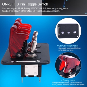 Panel sakelar pengalih <span class=keywords><strong>3</strong></span> cara, sakelar sakelar Backlit LED pekerjaan berat laut, sakelar Toggle <span class=keywords><strong>3</strong></span> Pin on off 12 v-24 V untuk mobil balap Off-road truk - Product Image 4