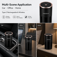 Diffuseur d'arômes pour voiture, 3 modes de parfum, capteur de mouvement intelligent, démarrage/arrêt automatique, bordure or rose, type-C sans fil