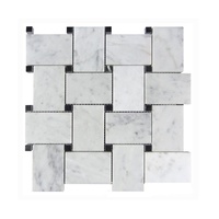 Mosaïque de marbre blanc de Carrare, finition mate, motif en nid d'abeille, carrelage moderne pour chambre d'hôtel