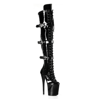 Stivali da Stripper Personalizzati 8 Pollici, Scarpe da Ballerina Esotica in Pelle Verniciata Lucida OEM per Performance sul Palco