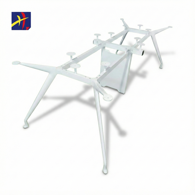 Modern Hotel Six Leg Conference Table Frame Custom Furniture Hardware Workstation Splayed Base Aluminium Alloy Xinhao ZT-002