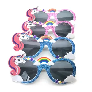 Glitter Unicorn Sunglasses Sun Shades Little Space | Kawaii Babe Pink Black Lenses