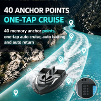 Bateau d'appâtage GPS V900 500m, équipement de pêche à la carpe, 40 points de repère, distributeur automatique d'appât pour poissons, sondeur de poissons, bateau pour pêcheurs