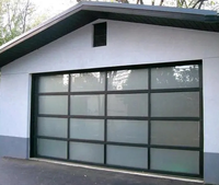 Cadre en aluminium automatique moderne de haute qualité Portes sectionnelles en verre transparent Porte de garage sectionnelle pour maisons de luxe