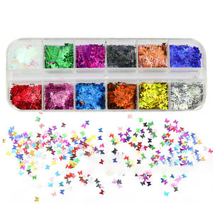 Lentejuelas 3D de uñas mixtas de 12 colores, láser, Estrella mágica, mariposa, arte de uñas fluorescente, duende decorativo, gran oferta transfronteriza - Product Image 5