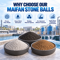 Billes de pierre Maifan naturelle poreuse, média filtrant pour l'adsorption des métaux lourds, pour le traitement des eaux usées chimiques industrielles