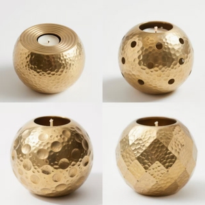 Porte-bougie rond personnalisé de haute qualité en cuivre, options multi-matériaux - Product Image 2