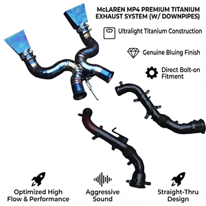 Vortex Titanium Full Exhaust System & Front Pipes for McLaren MP4-12C 3.8T V8 Racing Straight Design Muffler X-Pipe <b>Kit</b> - Product Image 1