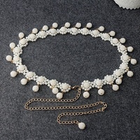 Accessoire de mode de ceinture perlée de perle de dames à la mode avec la chaîne de taille de pendentif