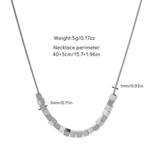 NS1391 Collier <span class=keywords><strong>de</strong></span> perles carrées en acier inoxydable plaqué <span class=keywords><strong>or</strong></span> 18 carats Chic Dainty Mini en acier inoxydable sans ternissure pour femmes - Product Image 2