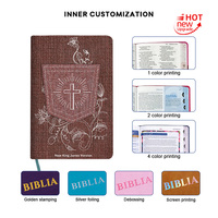 Nouvelles Bibles personnalisées en gros avec motifs de poche, design unique, best-seller, couverture en lin