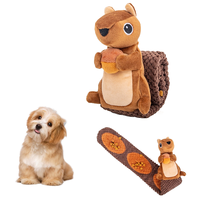 Jouet interactif écologique en peluche pour chien, distributeur de friandises, durable, avec couineur, en forme d'écureuil, jouet de puzzle olfactif pour chien