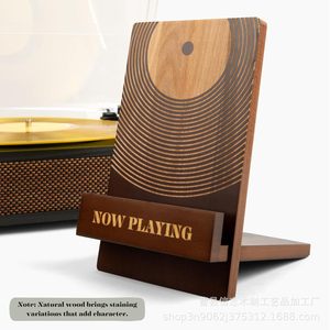 Wooden <b>Record</b> Display Rack Vinyl Album <b>Stand</b> Farmhouse Style Tabletop Storage Organizer Multi Purpose Home Decor - Product Image 2