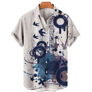 Camisas hawaianas de manga corta con estampado de botones para hombre, camisas informales de playa de verano - Product Image 1