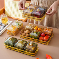 Nouvelle arrivée style romain ensembles de rangement en verre acrylique plateau de fruits noix sucre collation bol pour la fête de mariage