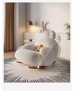 <span class=keywords><strong>Fauteuil</strong></span> à <span class=keywords><strong>bascule</strong></span> blanc crème en fausse fourrure d'agneau avec repose-pieds, moderne et mignon, pour salon et balcon, chaise de relaxation - Product Image 5