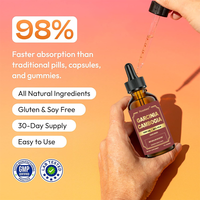 Suplemento de Extracto Herbal de Garcinia Cambogia en Gotas Líquidas de 1000mg, Certificado GMP, Marca Privada OEM, para Mejorar el Metabolismo y la Energía