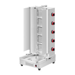 Uso Industrial Procesamiento de <span class=keywords><strong>carne</strong></span> Diseño dorado Piedra de lava Barbacoa Parrilla Pollo Shawarma Maquinaria 5 Quemador de <span class=keywords><strong>gas</strong></span> Kebab Doner <span class=keywords><strong>para</strong></span> la venta - Product Image 4